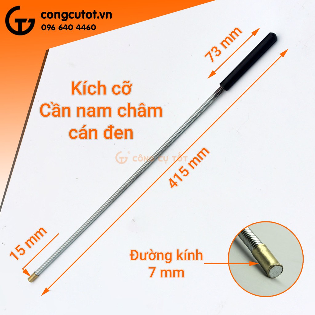 Cần nam châm hút đồ - cây hút ốc cán đen
