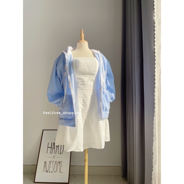 Áo Khoác Hoodie Zip Lót Bông (Hình Thật)