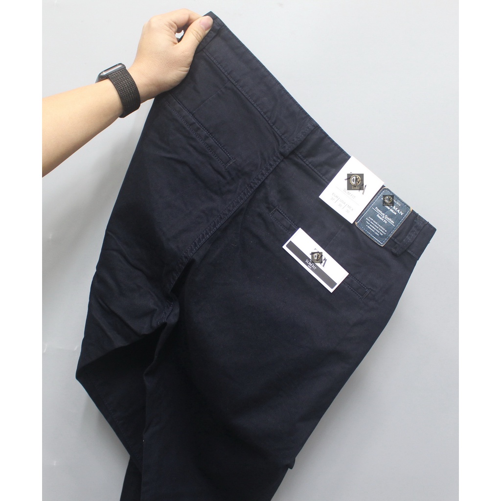 Quần Kaki Nam Màu Đen xì KC-13, Quần kaki túi chéo dáng ôm đứng, chất vải co giãn thoáng mát - DOKI