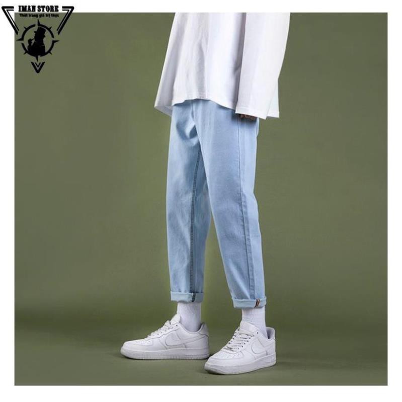 Quần Baggy jean nam, nư ống suông  đen + xanh  hottrend 2022