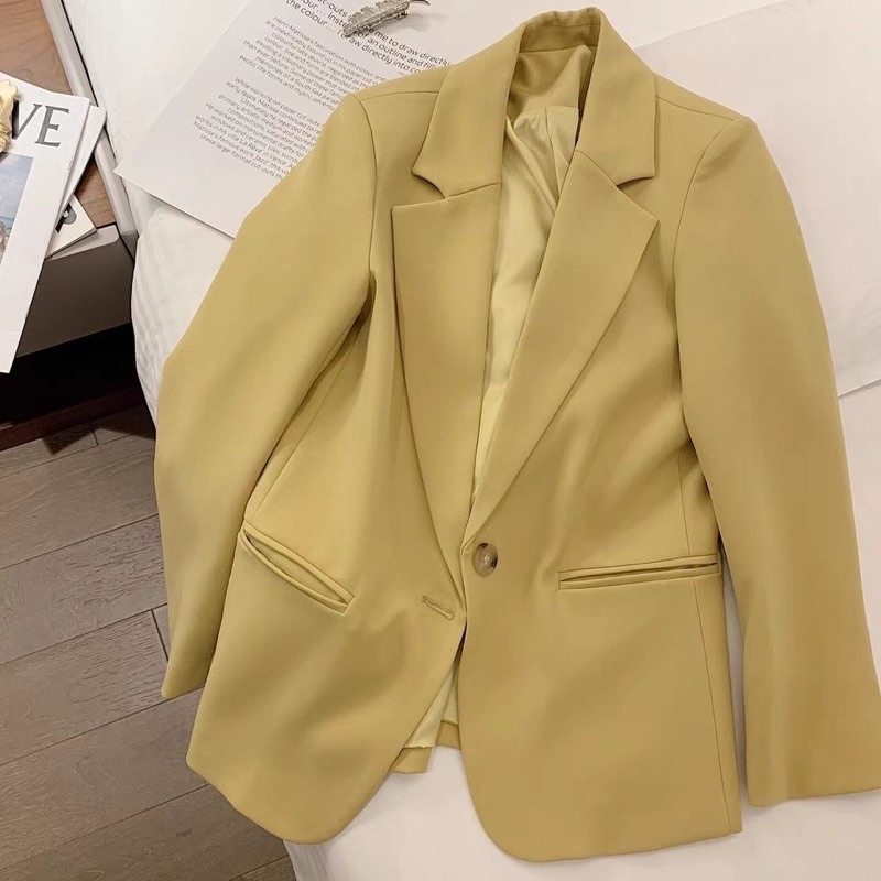 Áo Blazer nữ dáng xuông phong cách hàn quốc mẫu mới đẹp mã RB03 | BigBuy360 - bigbuy360.vn