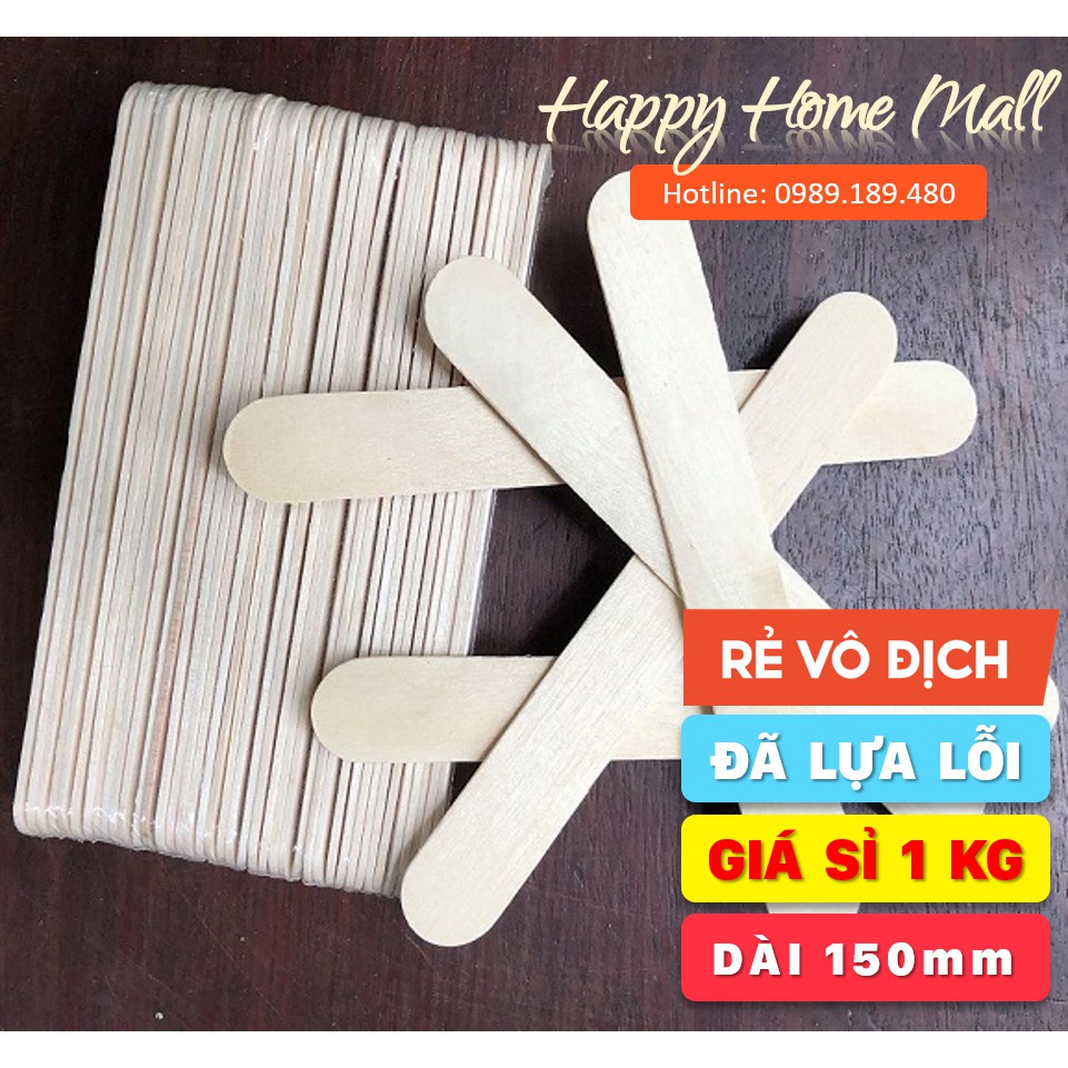 1kg QUE ĐÈ LƯỠI gỗ làm mô hình handmade dài 150mm đã lựa lỗi