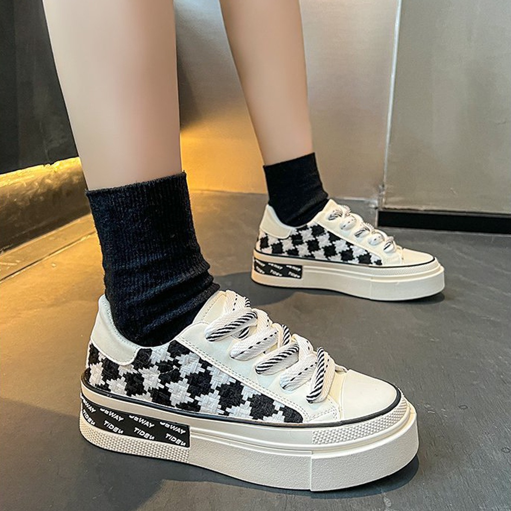 Giày thể thao sneaker nữ chất liệu vải cao cấp đế cao 3cm chống trơn trượt siêu nhẹ size 35-40