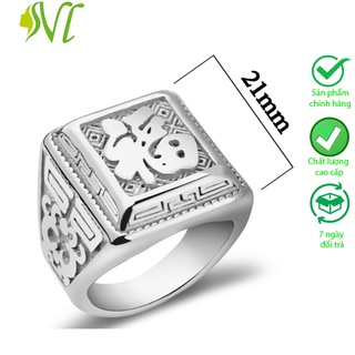 Nhẫn nam titan đẹp chữ phước Người Đẹp Vì Lụa mặt to đẹp ngầu không đen không gỉ xài nước tốt