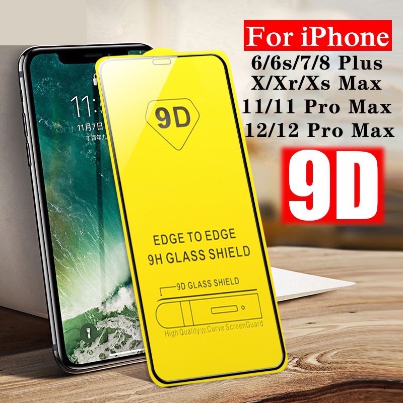 KÍNH CƯỜNG LỰC FULL MÀN 9D CHO IPHONE TỪ 6 ĐẾN 13 PROMAX