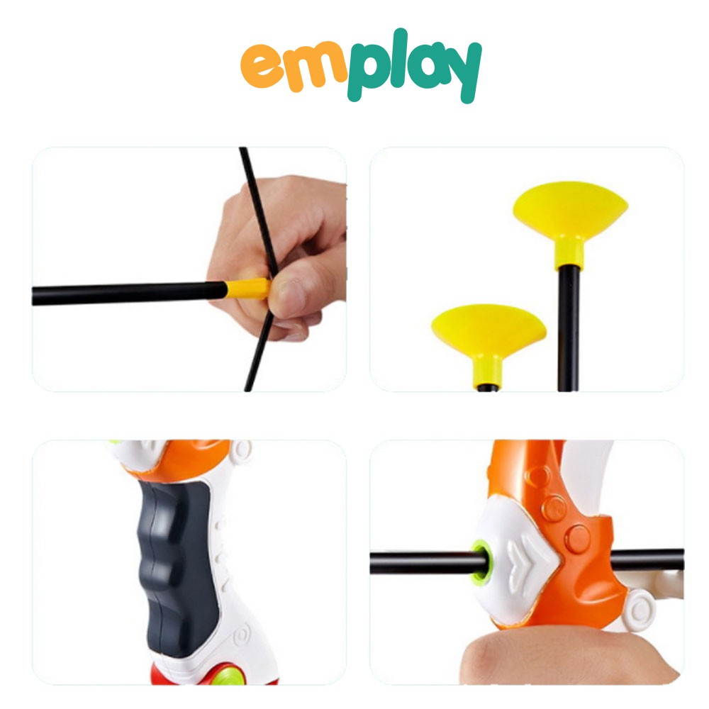 Đồ chơi cho bé trai Cung tên thể thao Emplay thiết kế nhựa ABS cao cấp gồm 3 mũi tên bắn cung và 1 bia an toàn