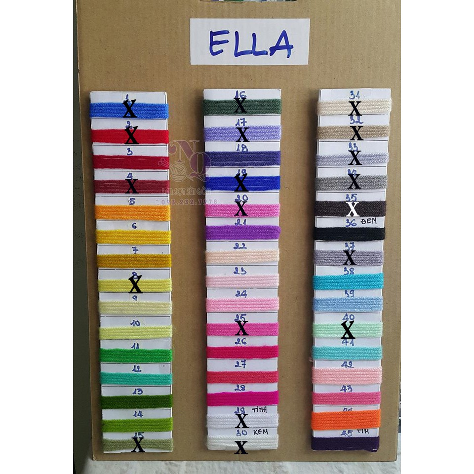 Bảng màu 1  Len Ella xuất nhật