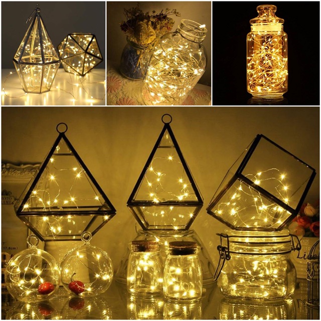 Đèn Led Fairy Light đom đóm dùng Pin 2m