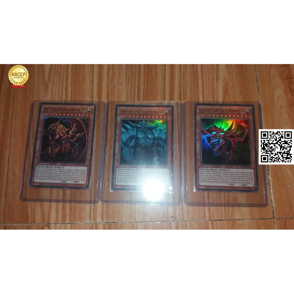 Tam đại vị thần Bài vua trò chơi Yugioh Lá Obelisk The Tormentor Slifer The Sky Dragon The Winged Dragon Of Ra 1220