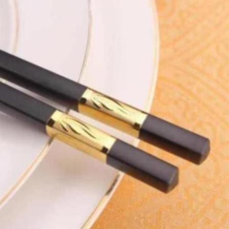 Bộ 10 Đôi Đũa Mạ Vàng, Đũa Hợp Kim Chống Mốc Hàn Quốc