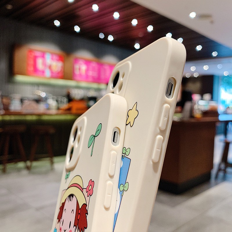 Ốp lưng iphone Totoro cạnh vuông bảo vệ camera dánh cho ip 11 7plus ip6 11promax 12 12pro max 13promax e85