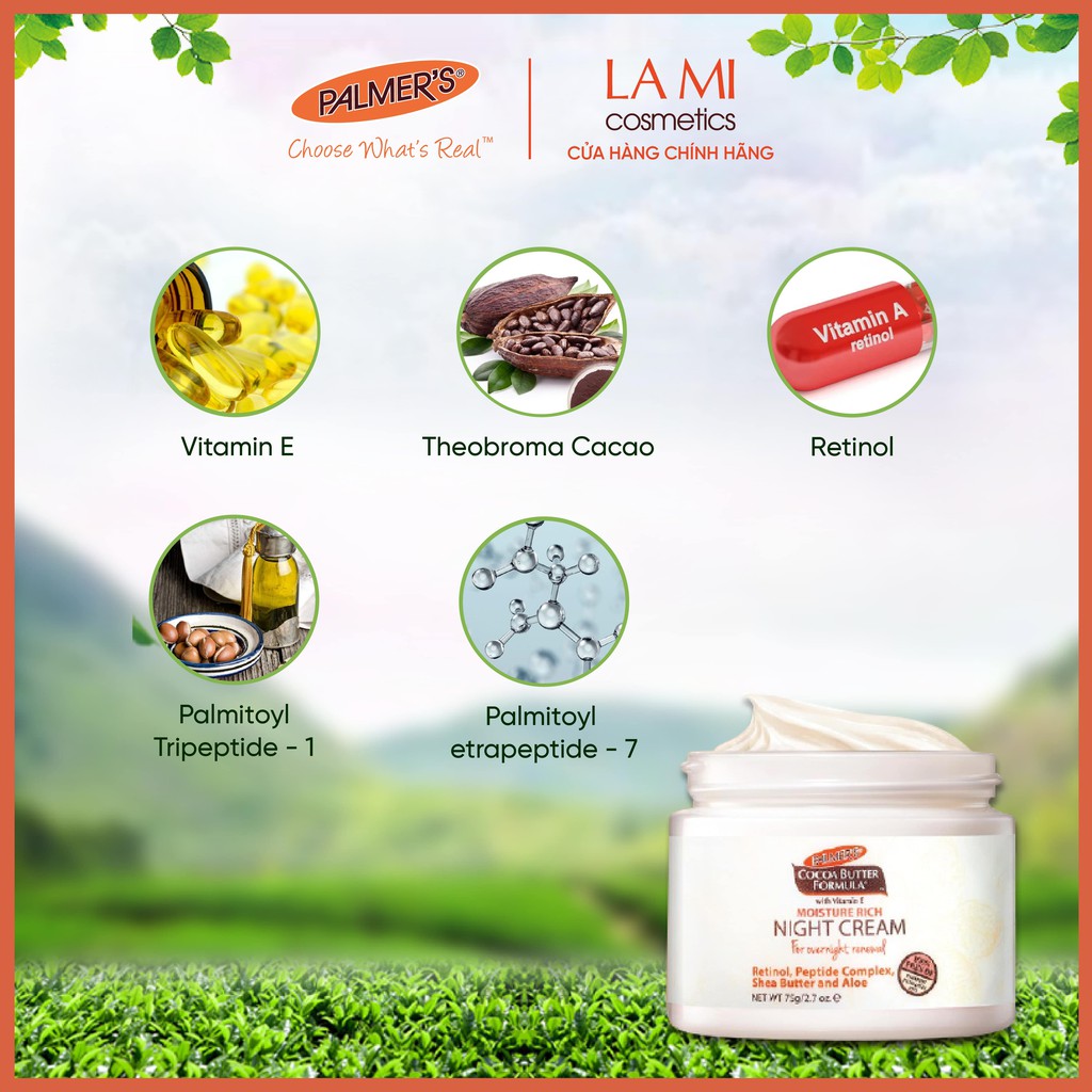 Kem dưỡng ẩm da ban đêm Palmer's 75g