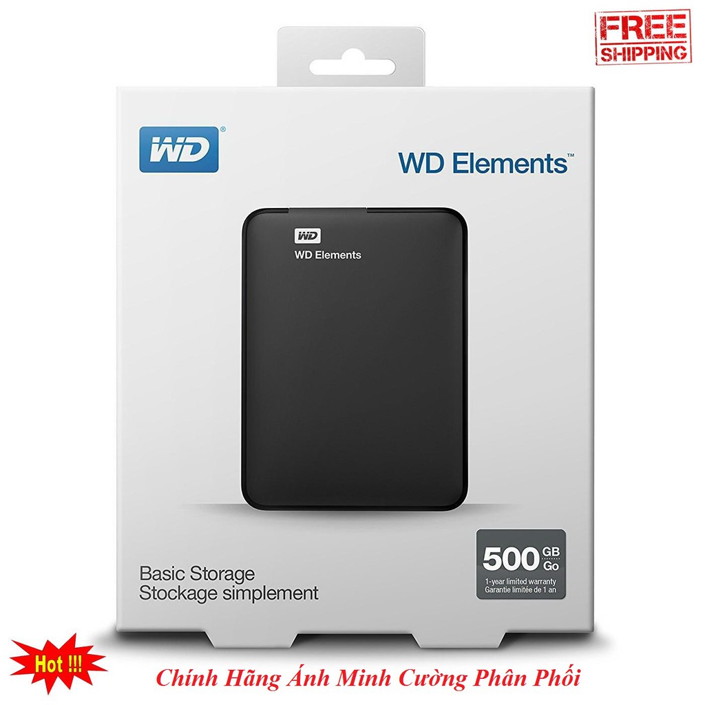 HDD di động gắn ngoài 500GB WD Elements Ánh Minh Cường Phân Phối