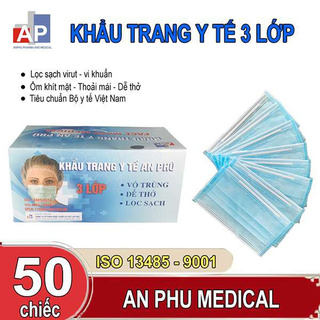 Khẩu Trang Y Tế 3 Lớp / 4 Lớp Kháng Khuẩn An Phú Hộp 50 Chiếc