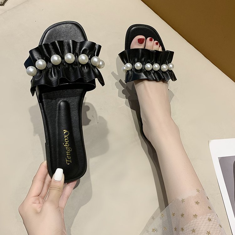 Ulzzang Ins Pearl Outwear Slippers