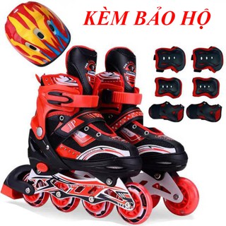 Giày Patin Giày Trượt Patin Trẻ Em Người Lớn Cao Cấp Kèm Bộ Bảo Hộ (chân, tay, mũ) CC23