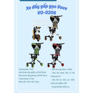 Xe đẩy đảo chiều gấp gọn vovo