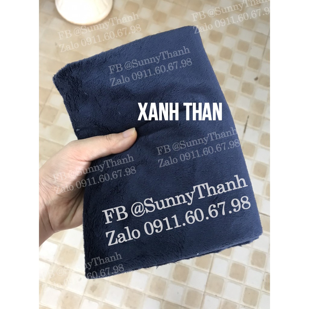 XANH BIỂN Vải lông nhung xanh da trời xanh nước biển may áo dài nhung