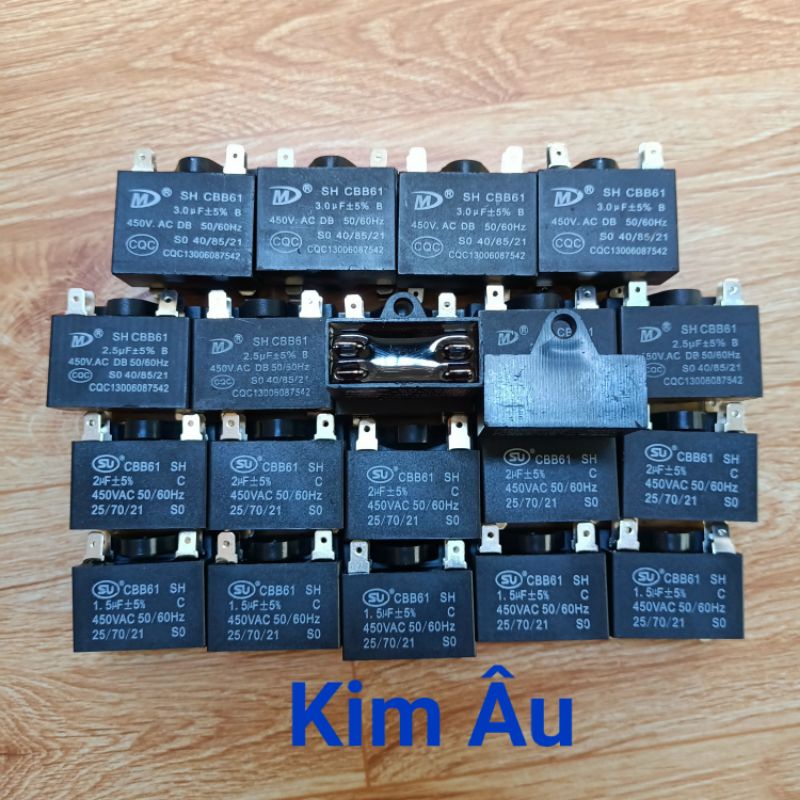 Tụ quạt vuông điện dung 1.0 1.2 1.5 2.0 2.5 3.0 3.5 4.0 5.0 6.0 7.0 8.0 uF cho quạt - máy bơm - quạt điều hòa