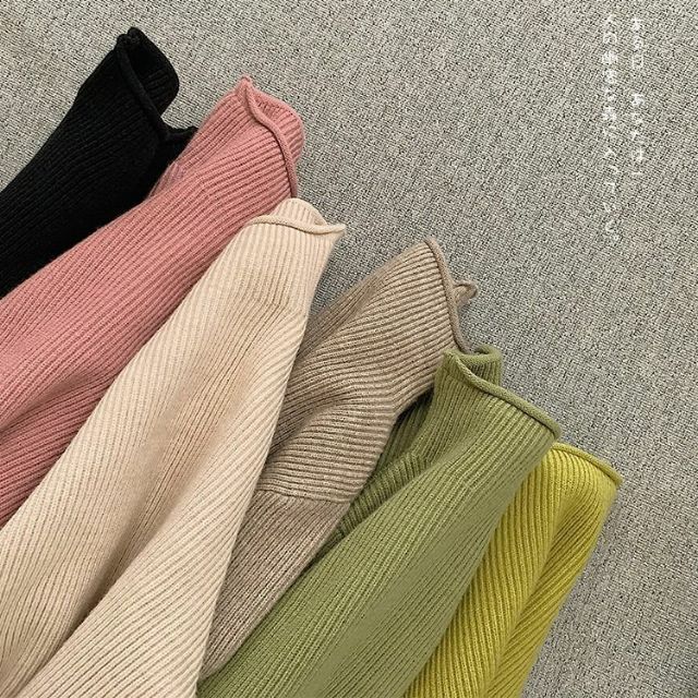 Áo len tăm dáng thụng cute, cổ cao cho bé