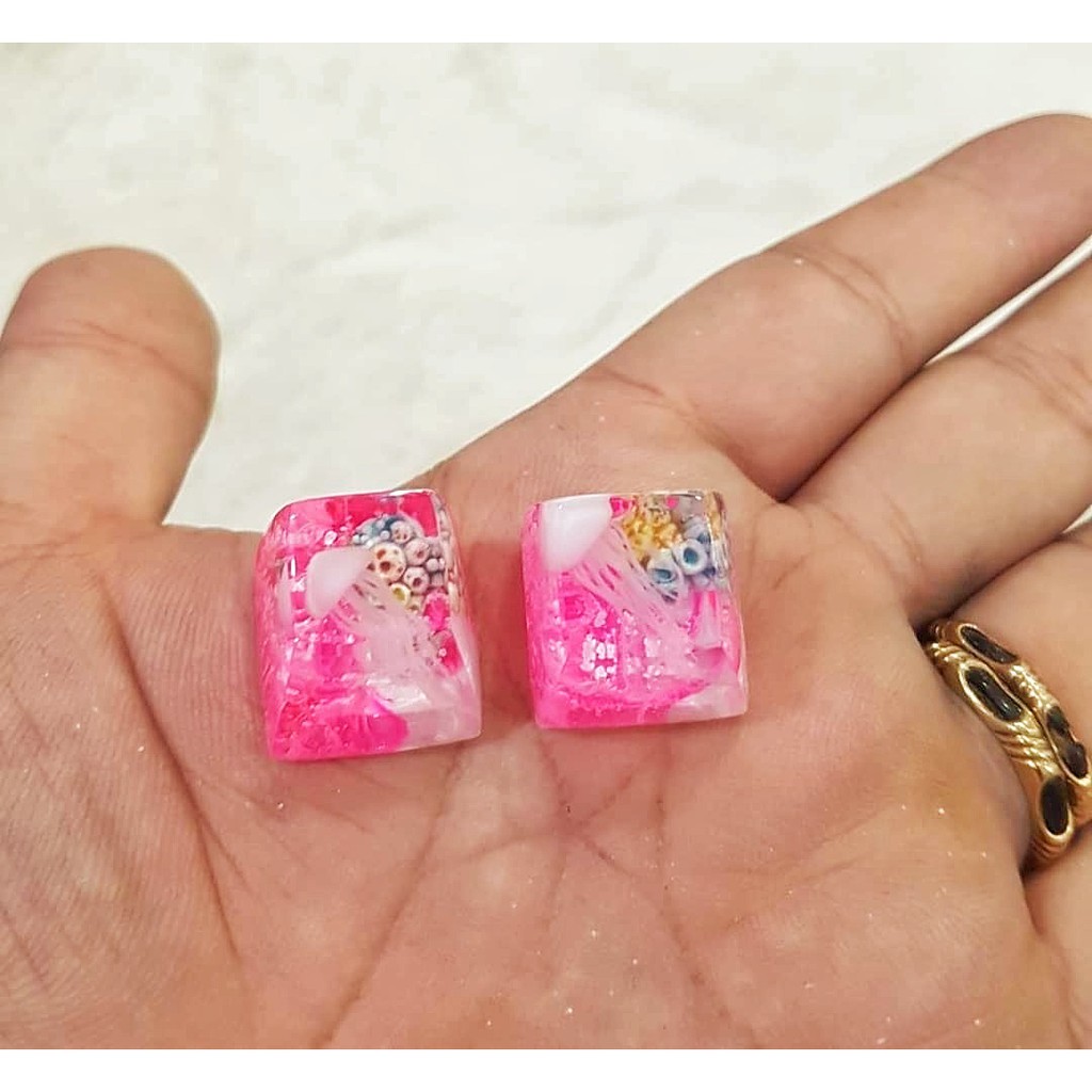 Keycap resin bàn phím cơ SA R1 sứa biển nền hồng MS02