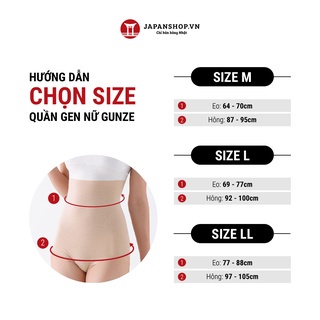 Quần lót gen bụng cạp cao, quần lót nữ không viền chống cuộn thon gọn hàng nội địa Nhật chính hãng Karu Gunze EF1200H