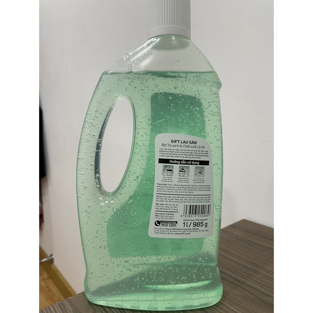 [MỚI]Lau sàn Gift Trà Xanh &amp; Lô hội 1 Lít Natural thiên nhiên cho sàn/nền gạch/đá/gỗ luôn sáng bóng chống trơn trượt