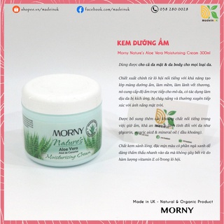 Kem dưỡng toàn thân Ẩm Lô Hội Morny Nature's Aloe Vera Mois 300ml ( Bill Anh)