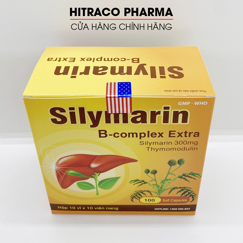 Viên uống bổ gan Silymarin B-complex Extra - Hộp Vàng 100 viên