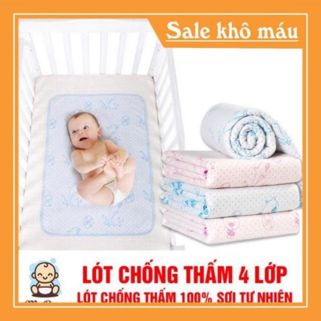 TẤM LÓT CHỐNG THẤM 4 LỚP CHO BÉ SƠ SINH -HCM