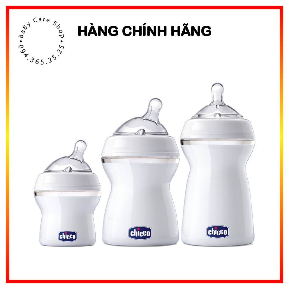 Bình sữa Natural Feeling Chicco (6M+, 2m+, 0M+), chảy nhanh, an toàn cho trẻ không bị sặc sữa
