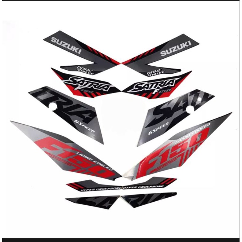 Bộ tem Satria Fi/ Raider Fi đen Titan 2021 zin mới - 68019-12KF0-40X