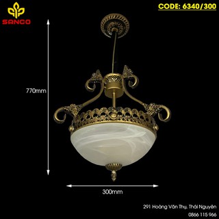 Đèn thả chao đá màu đồng 6340