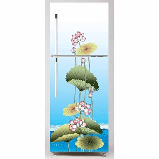 DECAL DÁN TRANG TRÍ TỦ LẠNH HOA SEN