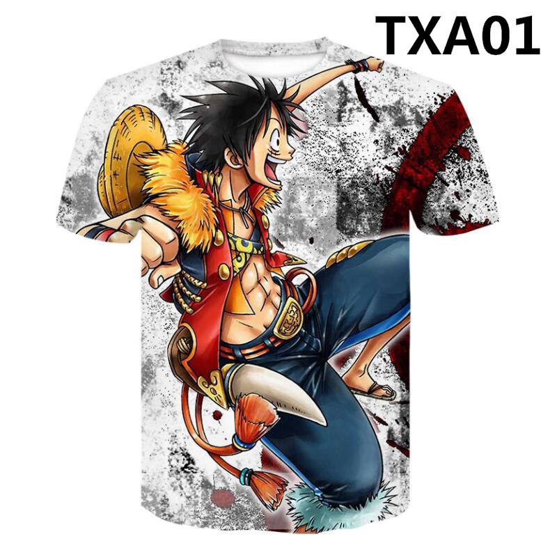 Áo Thun Tay Ngắn In Hình Nhân Vật Luffy Trong One Piece 3D Cỡ Lớn 6XL Thời Trang Mùa Hè Cho Nam Và Nữ