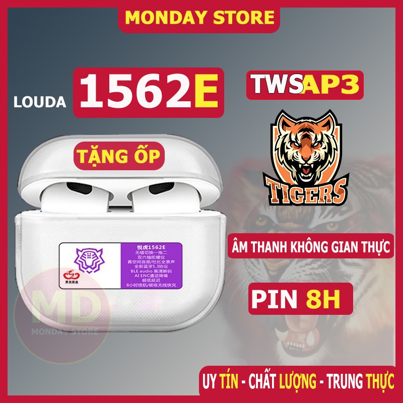 Tai Nghe Hổ Vằn 1562E Bản Cao Cấp Nhất Của Dòng Hổ Vằn Louda Tai Nghe Bluetooth Âm Thanh Không Gian Thực Nghe Cực Phê