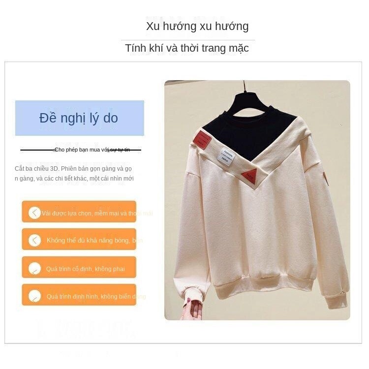 Áo len tay dài dáng rộng thời trang thu đông phong cách Hàn Quốc mới cho nữ