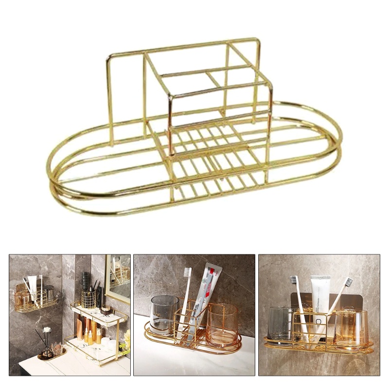 Giá Đỡ Bàn Chải Đánh Răng / Cốc / Xà Phòng Gắn Tường Nhà Tắm Tiện Dụng