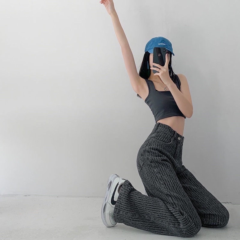 Quần Jean Denim Màu Đen Hoạ Tiết Siêu Chất