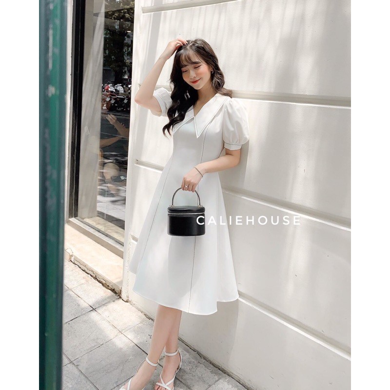 ⚡️BÁN SỈ⚡️Đầm xoè chữ A phối chỉ khác màu | BigBuy360 - bigbuy360.vn