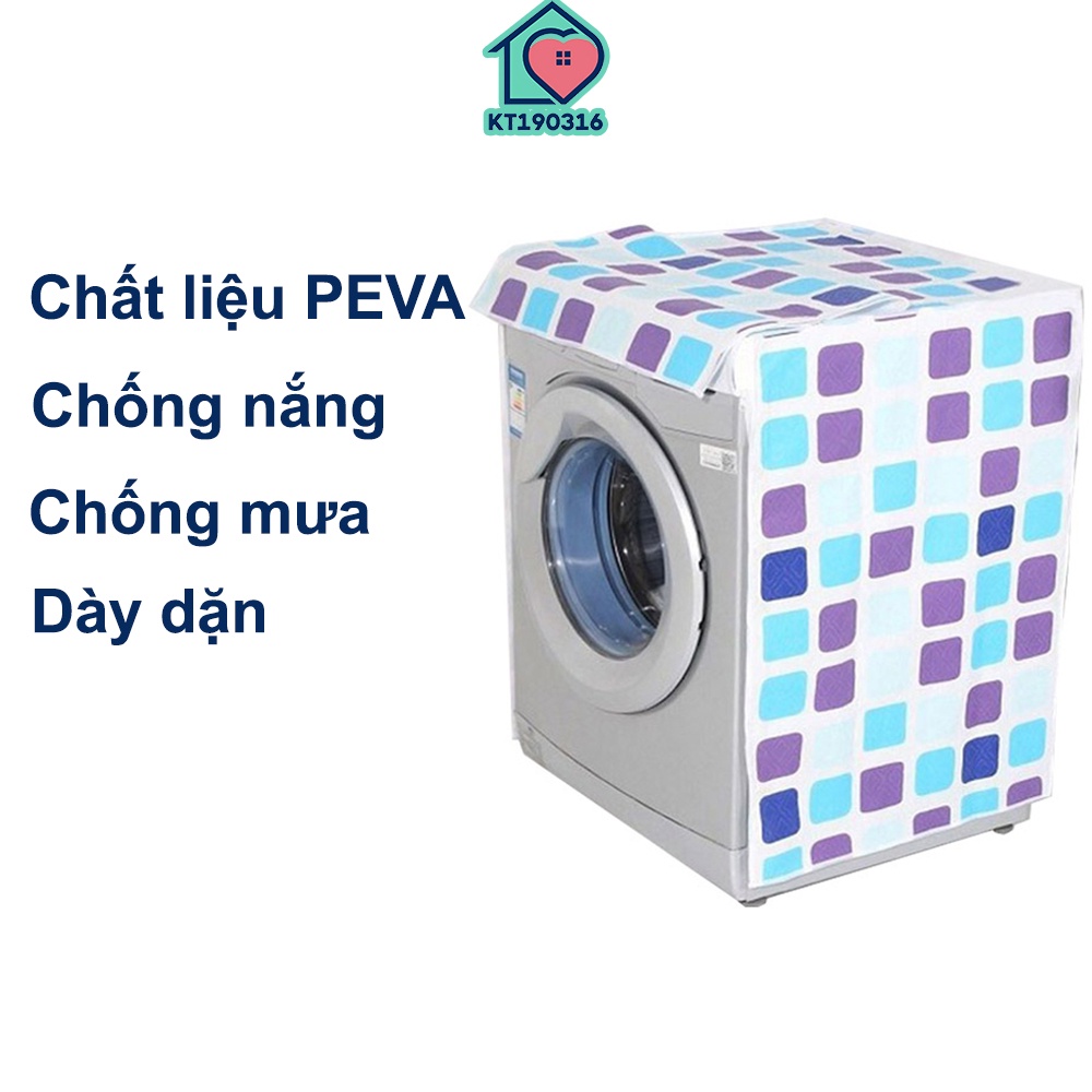 Áo Trùm Máy Giặt Cửa Ngang Loại Dày Lớn 9kg Đến 11kg - Chất Liệu PEVA Mềm Mại Không Thấm Nước - Chống Nắng Chống Mưa