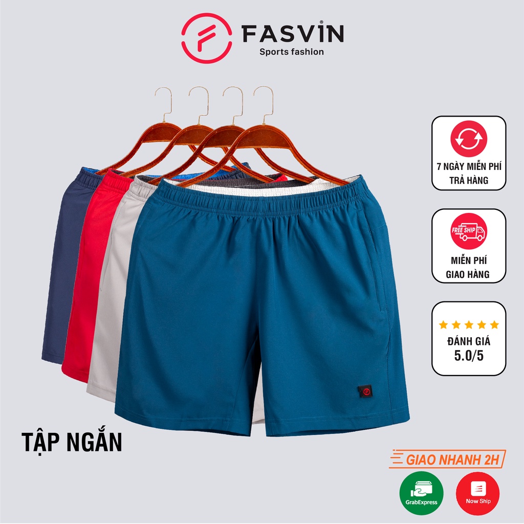 Quần đùi nam ngắn chạy bộ Fasvin R21451.HN vải Dù Gió nhẹ mát tiện dụng thể thao hay mặc nhà