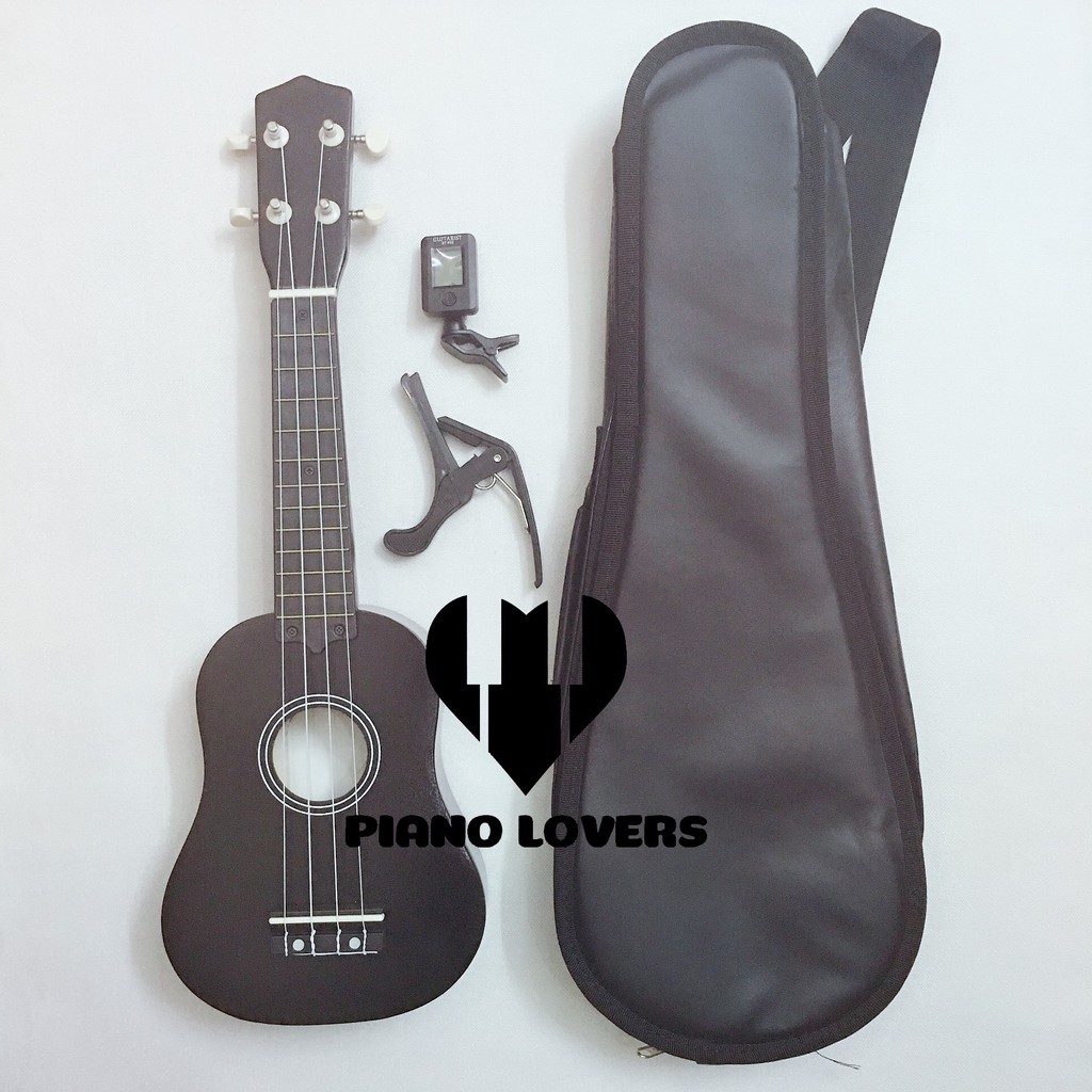 Combo 1 Đàn ukulele soprano tặng kèm bao da + capo + máy lên dây điện tử Tuner - Mua 1 tặng 7 - HÀNG CÓ SẴN