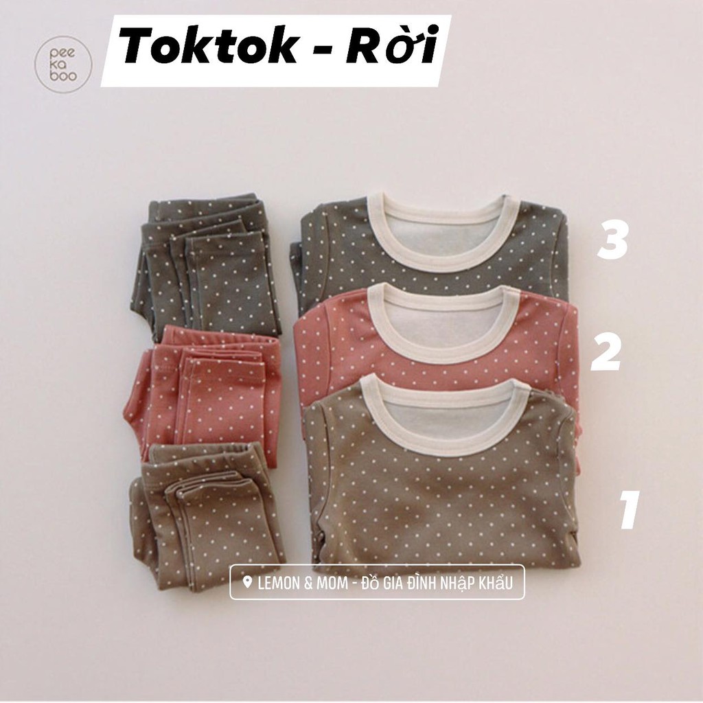 BỘ QUẦN ÁO RỜI TOKTOK CHẤM BI PEEKABOO 2021 CHO BÉ