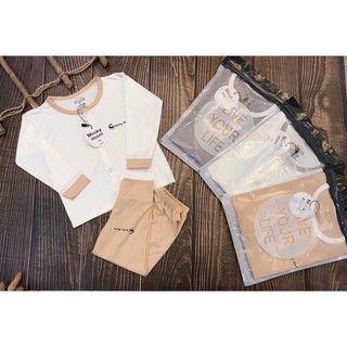 bộ dài minky cúc giữa thun lạnh