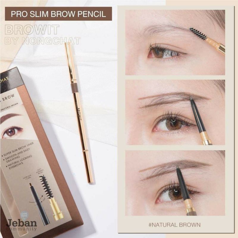Chì kẻ mày Browit By Nongchat Pro Slim Brow Thái Lan Siêu mảnh chống nước