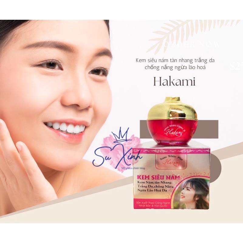 Kem Nám Tàn Nhan Đồi Mồi HAKAMI Nanowhite Plus Giúp Làm Trắng Da Ngừa Nám Se khít Lỗ Chân Lông 30g