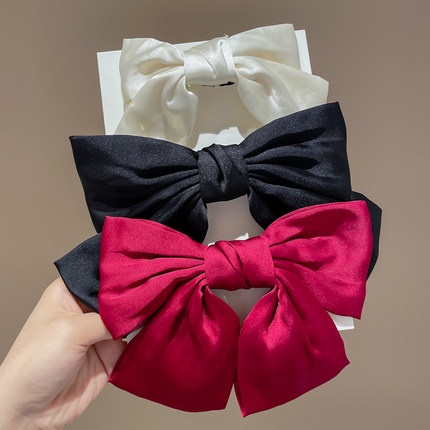 Kẹp Tóc Nơ Họa Tiết Chấm Bi Phong Cách Hàn Quốc Xinh Xắn Cho Nữ