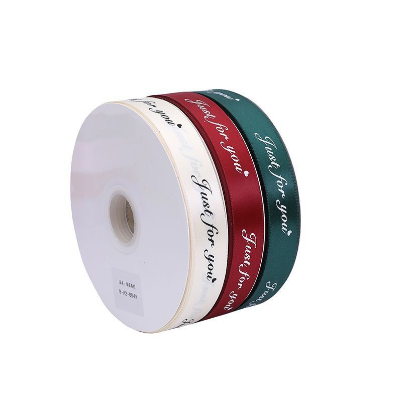Cuộn dây ruy băng in chữ Just For You tự nhiên 2.5cm 10m dành cho thắt nơ trang trí quà tặng DIY