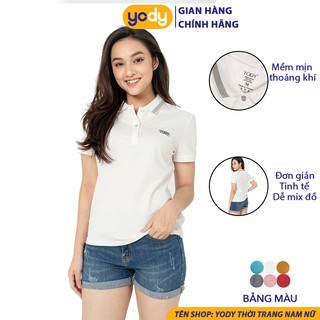Áo phông nữ Mắt Chim YODY áo thun nữ có cổ thiết kế tinh giản thấm hút mồ hôi tốt APN3340